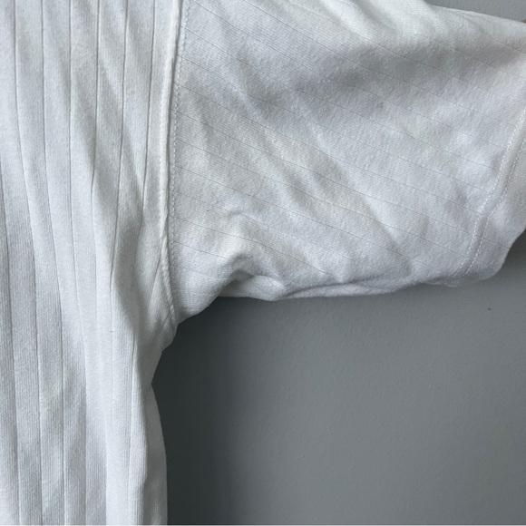 Rough Dress Plain White Ribbed Polo Shirt - Large - Picture 7 of 11